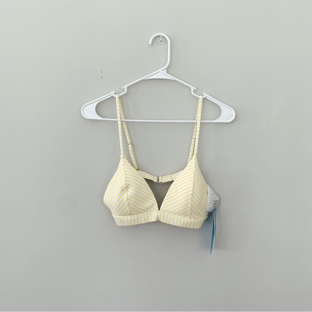 H&M YELLOW STRIPED BIKINI TOP